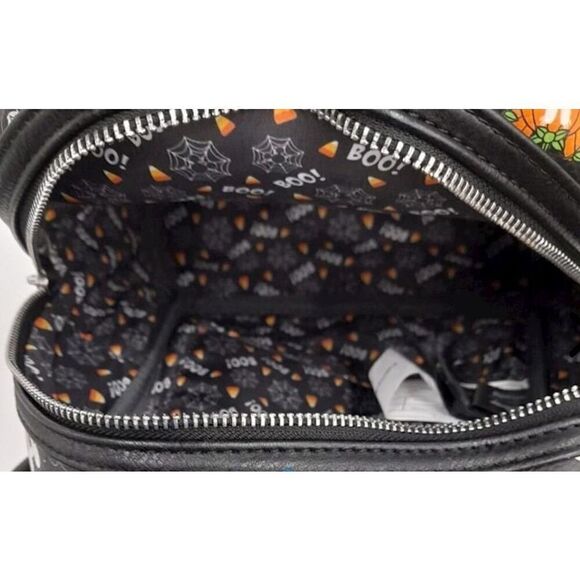 Loungefly Disney Mickey and Minnie Spooky Mice Adult Womens Double Strap Shoulde - Picture 4 of 5